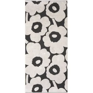 Marimekko Duschtuch "UNIKKO" 100% Baumwolle, angenehm weich, 70 x 150 cm, anthrazit,sanftes weiß