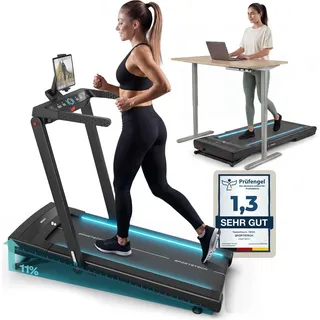 Sportstech sTread_Fold_Pro – Klappbares Laufband mit App & 11 % Steigung - Schwarz
