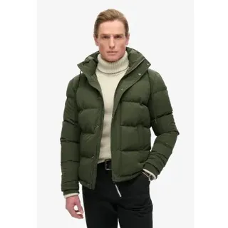 Superdry für Herren. M5011743A Everest Steppjacke mit Kapuze grün (L), Lässig, Recyceltes Polyester, Nachhaltig