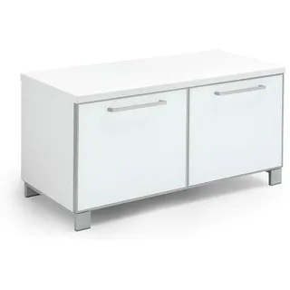 Novel Garderobenbank , Weiß , Metall , 84x45x40 cm , Goldenes M, Made in Germany, DGM-Klimapakt , Garderobe, Garderobenbänke, Garderobenbänke