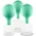 PULOX Schröpfgläser Set Echtglas mit Saugball 3-teilig Grün