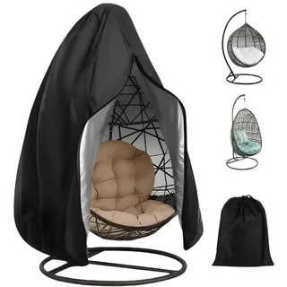 joonnair HäNgesessel Abdeckung 210D Oxford-Gewebe HäNgesessel Abdeckung Outdoor HäNgesessel SchutzhüLle SchutzhüLle Abdeckhauben für Schwebesessel Swing Egg Chair Cover mit Kordelzug 190 X 115cm