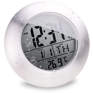 Itian Badezimmer-Uhr mit Saugnapf, digital, wasserdicht
