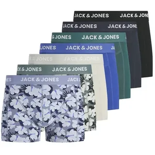 Jack & Jones Ben Trunks Boxershorts 7 Einheiten - North Atlantic / Country Blue / Night Sky / Dazzling Blue / Mineral Grey / Mediterranea / Black - 2XL