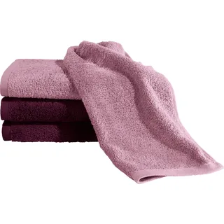 Erwin Müller Gästetuch Bühl 4er-Pack Altrosa/Beere Größe 30x50 cm - besonders flauschig, voluminös, äußerst saugfähig