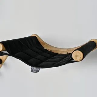 RHRQuality Wandmöbel Kletterwand Katze – Hängematte XXL – Tragkraft bis zu 20 kg – Für große Katzen – Waschbare Hängematte – Schwarz