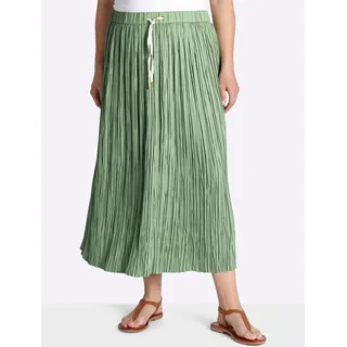 Plisseerock SHEEGO, Damen, Gr. 48, eucalyptus, 100% Polyester, unifarben, lang, Röcke Plisseerock