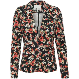 ICHI IHKATE Print BL18 Damen Blazer Jackenblazer 74% Polyester, 22% Viskose, 4% Elasthan Regular fit, Größe:L, Farbe:Total Eclipse Multi AOP (202709)