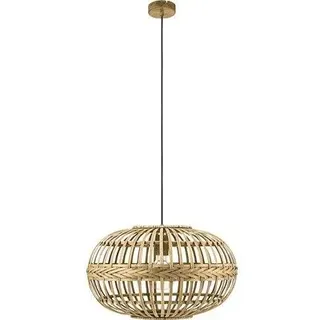 Pendelleuchte Stahl/Bambus 1-flammig HxØ 1100x380 mm Amsfield schwarz/natur