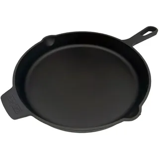 Grillfürst Gusseisenpfanne Grill mit Stielgriff Ø 35 cm - Massive Gusspfanne mit hohem Rand, extrem hitzebeständige Gusseisen Pfanne für Gasgrill, Herd und Feuer
