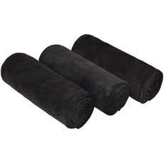 MAYOUTH Mikrofaser Handtuch Set für Sauna Fitness Sport, Schnelltrocknende Handtücher aus Microfaser, Unisex Sporthandtuch Schwarz 3Pack 40cm X80cm