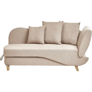 Beliani Recamiere Stoff 2-Sitzer Braun