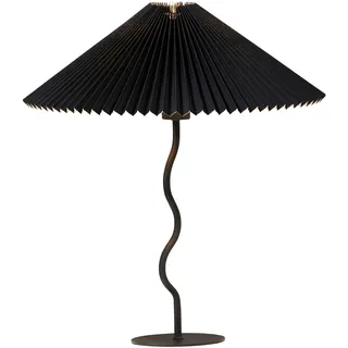 LeGer Home by Lena Gercke Tischleuchte »Letty«, 1 flammig, Leuchtmittel E27   ohne Leuchtmittel, Stoffschirm in Plisseeoptik Tischlampe, Sonnenschirm Optik Papierlampe, schwarz