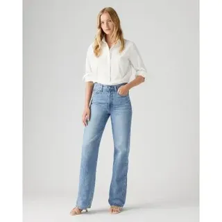 Levi's für Damen. A6081-0020 Jeans Ribcage Wide Leg Blau (28/32), Lässig, Baumwolle, Denim