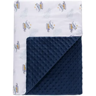 Warme Decken Winter Kinderdecke Babydecke Wohndecke Baby Kuscheldecke mit Dreilagige Baumwolle, Sofa Decken Kinderwagen Decke, Babydecke Neugeborenen Geschenke zur Geburt, 75 * 100cm Dunkelblau