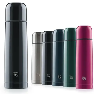 Blumtal® Thermosflasche 700 ml - BPA-freie Thermoskanne für warm&kalt - auslaufsichere Isolierflasche 700ml Edelstahl rostfrei - Thermoskanne mit Becher/Thermoskanne 700ml - Thermosflaschen - Schwarz