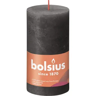 Bolsius Rustik-Kerze Shine 130/68 mm Stürmisches Grau