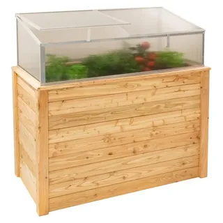 Klassik Plus 130 Lärchenholz Hochbeet mit Frühbeetaufsatz Lärchenholz 130x65x84 - Braun