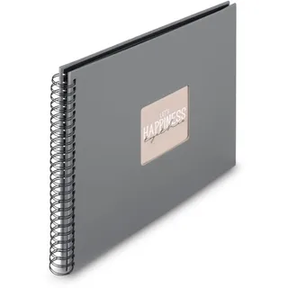 Hama Spiral-Album Fine Art, 50 schwarze Seiten, steingrau