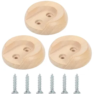 QUARKZMAN 12Stk Holz Gardinenstange Halterung Garderoben Halterungen End Träger Gardinenstangen Halter Buchsen mit Schrauben für 30mm Kleiderstangen