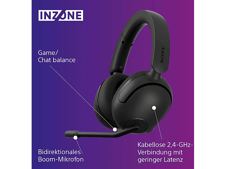 Bild von Inzone H5 (Kabellos), Gaming Headset Schwarz