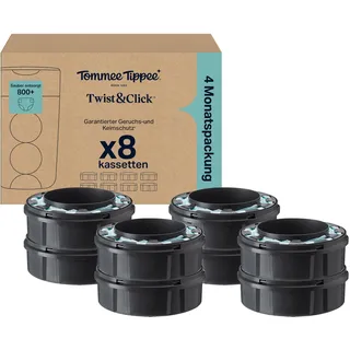 TOMMEE TIPPEE Twist & Click Advanced Windeleimer Original-Nachfüllkassetten, Exklusivpackung mit 8, je 10,5 Meter, einfaches, preiswertes Nachfüllen, 8 X 10,5 m (Packung kann variieren)