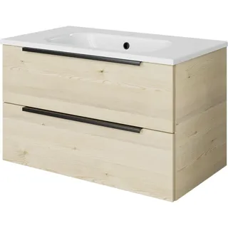 Pelipal Badmöbel-Set Quantum 07 Polar Pinie Quer 81 cm 2 Auszüge