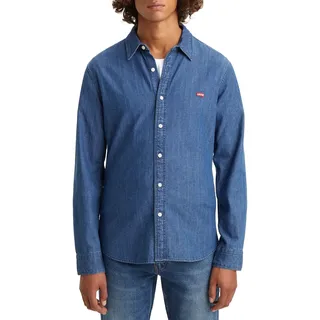 Levi's Herren LS Battery Housemark Shirt Slim , Lyon Battery Hm, Blau, S