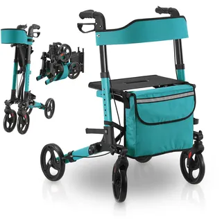 Aluminium Rollator Vital mit Sitz Petrol