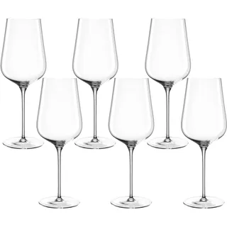 LEONARDO HOME Brunelli Weißwein-Gläser 6er Set • spülmaschinenfeste Weisswein-Kelche • Wein-Glas mit gezogenem Stiel • Wein Kelchglas-Set • 580 ml • 066410