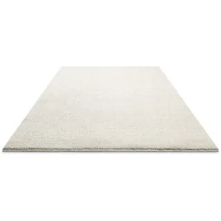 WECON HOME Manta Hochflorteppich 200 x 200 cm Beige/Weiß