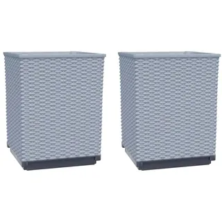 vidaXL Pflanzkübel 30 x 30 x 37 cm Hellgrau