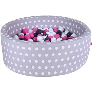 Knorrtoys® Bällebad »Soft, Grey White Dots«, mit 300 Bällen creme/Grey/rose; Made in Europe, weiß