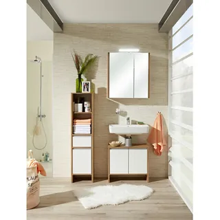 Xora Waschbeckenunterschrank , Weiß , Holzwerkstoff , 62x55x28 cm , Made in Germany , Holzmöbel, Holzschränke, Waschbeckenunterschränke Holz