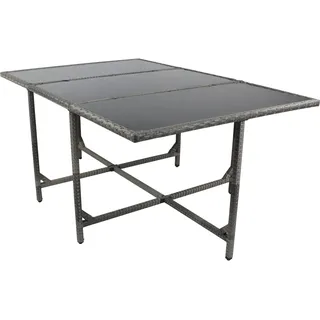 VCM 7-tlg Gartenmöbel Set Rattan Garten Set - Raloso grau H. 72 x B. 170 x T. 110 cm