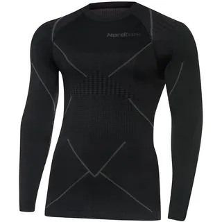NordTrek Freenord Logan 11 Unisex Thermoaktiv Funktionswäsche Atmungsaktiv Unterhemd Langarm (Schwarz, M)