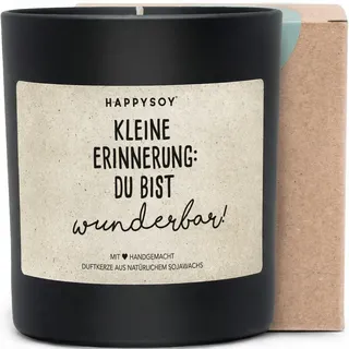 Kleine Erinnerung: Du bist wunderbar - Duftkerze mit Spruch als liebevolles Geschenk für Freundin, beste Freundin, Aufmunterung, Kerze im Glas, blumiger Duft