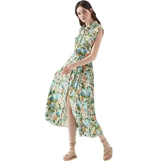 Mavi Damen Sleeveless Dress Lässiges Kleid, Lichen Hawaii Printed, S