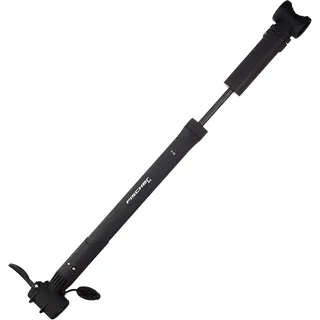 Fischer Fahrrad Luftpumpe für Rahmenbefestigung, mit Duokopf für alle Ventile (AV, DV, SV), Schwarz, Klemmweite einstellbar