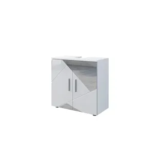 Vicco Waschbeckenunterschrank Irma Weiß Hochglanz mit Einsätzen 60 x 59 cm