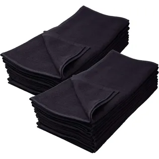 IC-collection 12er Pack Friseurhandtuch - schwarz - farbecht - 100% Baumwolle 2 (Zwirnfrottee, 40 x 90 cm)