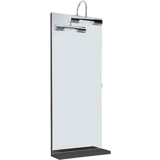 Spiegel mit Beleuchtung + Ablage anthrazit hochglanz, 350 x 900 mm