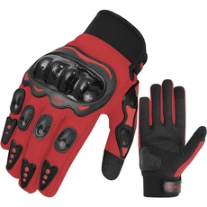 WESTWOOD FOX Motorradhandschuhe Herren Damen, Vollfinger Touchscreen Motorradhandschuhe für BMX MX ATV MTB Reiten, Jagen, Klettern und Outdoor-Sportarten (ROT, 2XL)