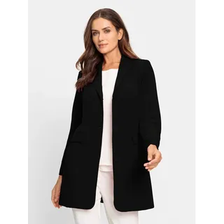 Longblazer HEINE "Longblazer", Damen, Gr. 44, schwarz, 95% Polyester, 5% Elasthan, Blazer Longblazer