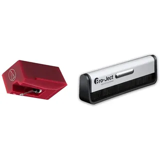 Audio Technica ATN 95 EX Nadel für AT 95 EX - Original & Pro-Ject Kohlefaser-Reinigungsbürste Brush it für Schallplatten