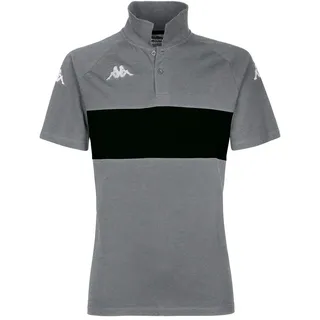 Kappa Dianetti Kurzarm-poloshirt - Grey Melange / Black - 3XL