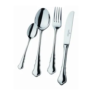 Besteck-Set "Chippendale", silber (silberfarben), 30 Stk., Chromnickelstahl 18/10, PICARD & WIELPÜTZ SOLINGEN, Essbesteck-Sets, Besteck-Set, poliert