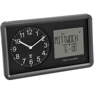 TFA Dostmann 60.3552.01 Funk Funkuhr 254 mm x 44 mm x 152 mm Schwarz