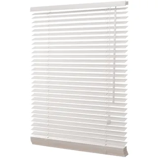 Ventanara® Holzjalousie 35mm Weiss Holz Jalousie Jalousette Echtholz 140 x 160 cm