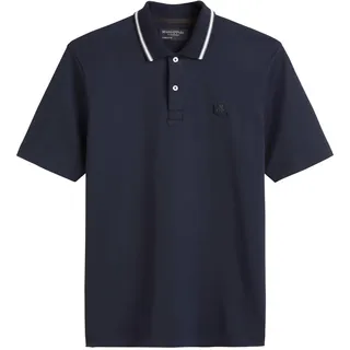 Marc O'Polo Herren Kurzarm-Poloshirt aus Bio-Baumwolle Regular Fit, Blau (Dark Navy), XXL